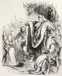 Lear Believes Cordelia Does Not Love Him and Banishes Her, Illustration from King Lear, from 